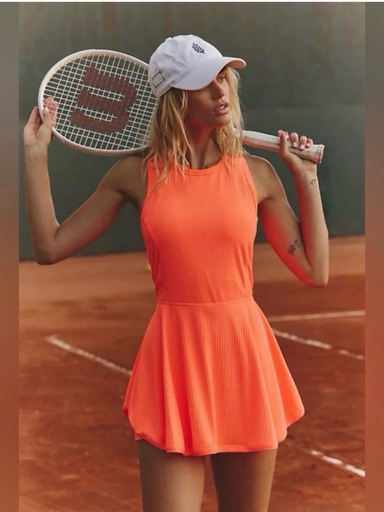 Free People Dresses & Skirts - New Free People Kiss My Aces Tennis Dress- neon coral
